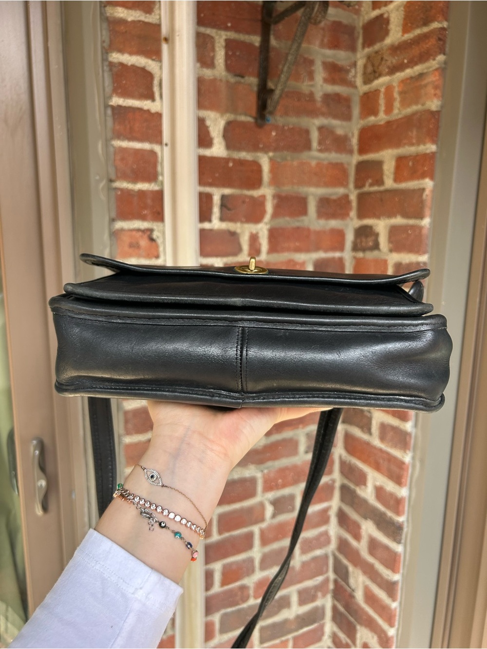 Vintage coach pocket bag style 9875 black leather crossbody turnlock retro y2k - Picture 5 of 10